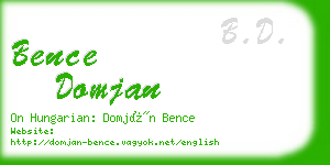 bence domjan business card